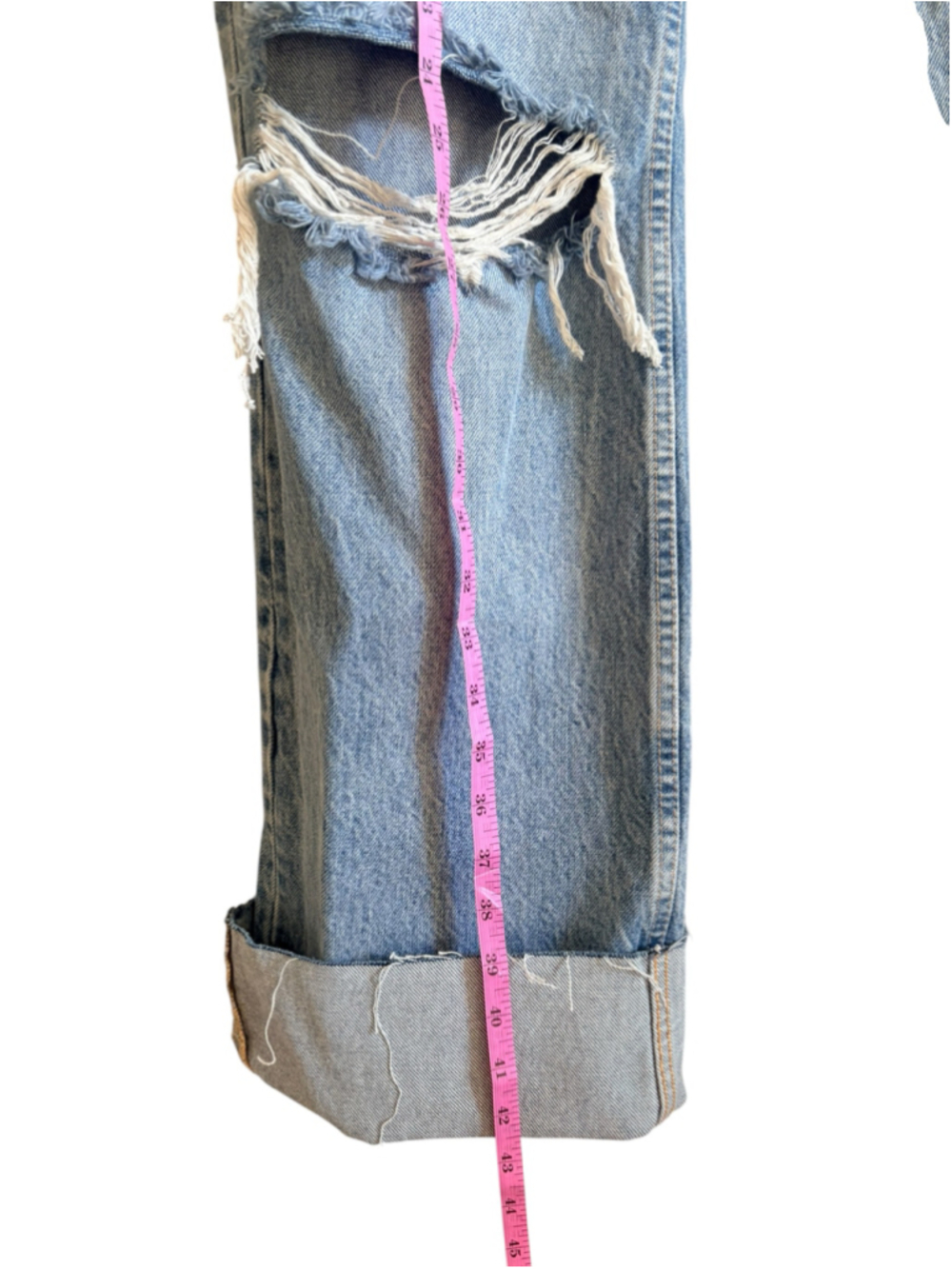 Zara High Rise Wide Leg Distressed Boyfriend Jeans Women’s 6 - Picture 6 of 11